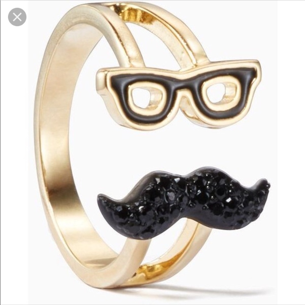 Kate Spade Dress The Part Mustache Ring ($58) NWOT - Picture 2 of 4